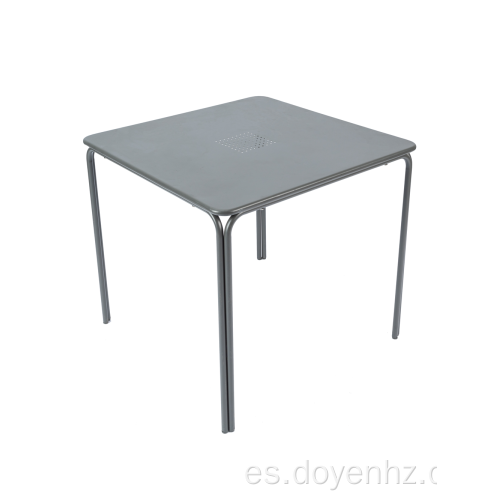 Mesa cuadrada de metal de 80 cm con tablero estampado